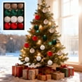 thumbnail image 4 of 12-Pack Luxury Velvet Christmas Tree Ornaments, Shatterproof Hanging Balls with Hooks, 2.4 Inch Holiday Decor, 4 of 8
