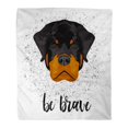 thumbnail image 1 of NUDECOR Throw Blanket 58x80 Inches Abstract Rottweiler Dog Head Cartoon Black Portrait Veterinary Clinic Workshop Warm Flannel Soft Blanket for Couch Sofa Bed, 1 of 1