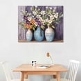 thumbnail image 2 of COMIO Rustic Wall Art Canvas Flowers in Purple Vase with Inspirational Quotes Live Laugh Love Poster Farmhouse Artwork Modern Home Decorations Framed  Ready to Hang for Living Room - 20x16 Inch, 2 of 3