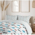 thumbnail image 6 of Ambesonne Transportation Duvet Cover Sets, Party Motifs Cars, 2-King, Grey Blue and Vermilion, 6 of 7