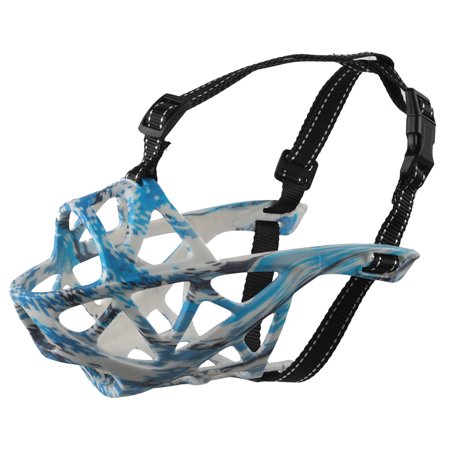 HOZVOMI Dog Mouth Cover for Licking Biting Eating - Adjustable and Breathable Muzzle for Dogs - Reflective Design for Safe Night Walks