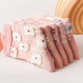 thumbnail image 6 of Women Vintage Pink Floral Patterned Cute Ruffle Cotton Ankle Socks 5 Pairs, 6 of 8