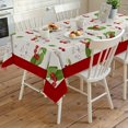 thumbnail image 3 of Rectangle Tablecloth 60x120 Inch Retro Red Cherry Texture Waterproof Table Cloth, Polyester Washable Table Covers for Dining Table, Parties, Camping Watercolor Vintage, 3 of 6