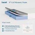 thumbnail image 2 of Lucid - Colchón Individual Extra Largo de Memory Foam con Gel y Bambú - 15 cm - Colchón Firme - Funda Lavable y Transpirable - Colchón en Caja, 2 of 6