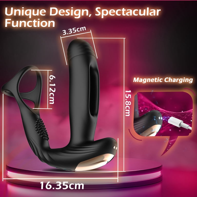 Prostate Massager Vibrator for Men,AMOVIBE Anal Toys with 10 Flapping &  Vibration Settings,Waterproof Rechargeable Anal Adult Toys Vibrators with  Penis Ring,Male Sex toys