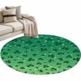 thumbnail image 2 of Area Rug 48in, St. Patrick's Day Clovers Leaves Floor Carpet Living Room Rug, Green Irish Leaf Seamless Non-Slip Welcome Mat Indoor Rugs for Bedroom Dining Room, 2 of 9