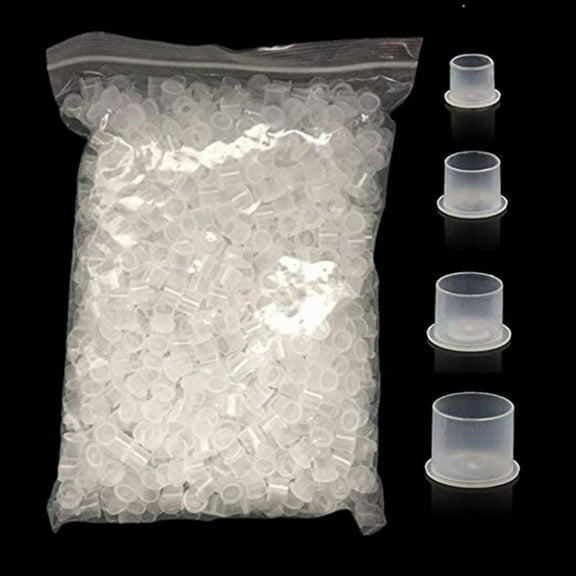 1000pcs Plastic Tattoo Ink Cups Caps 11mm Clear self standing Ink Caps Tattoo Pigment Cups Supply for ink