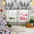 thumbnail image 5 of Black Grey Pine Tree Curtain Valances for Windows, Kitchen Valance Window Treatments Panel 2 Pack, Spring Botanical Watercolor Rod Pocket Short Curtains for Bathroom Bedroom 42 x 18 Inch, 5 of 8
