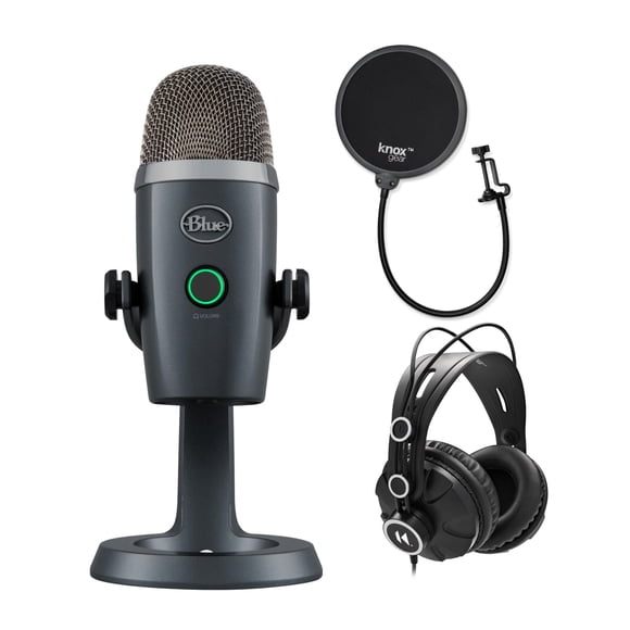 Micrófono USB Blue Yeti Nano (gris oscuro) con auriculares