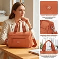 thumbnail image 5 of PULLIMORE Nylon Tote Bag for Women Crossbody Shoulder Bags Messenger Purse Top Handle Satchel Handbags for Travel Work, Orange, 5 of 9