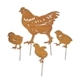 thumbnail image 2 of Guiexla 1/4/5Pcs Rusty Bird Silhouette Garden Decoration Weather-proof Outdoor Courtyard Yard Backyard Lawn Metal Chick Duck Squirrel Iron Art Stake Ornament, 2 of 8