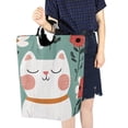 thumbnail image 7 of Happy Cat with Flowers Laundry Basket with Handles 50L Collapsible Laundry Hamper for Bathroom Bedroom Laundry Room, 7 of 7