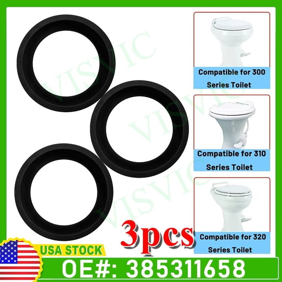 3 PACK Replacement Flush Ball Seal for Dometic RV Toilets, Models: 300/310/320