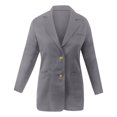 thumbnail image 6 of Women's Classic Fit Blazer, Two Button Closure Suit Jacket, Notch Lapel Work Blazer, Long Sleeve Open Front Jacket, Business Casual Blazer, Pocket Detail Blazer, Office Wear Jacket Grey, 6 of 6