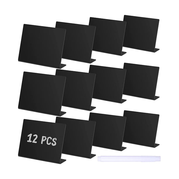 Tablero de de mesa de acrílico 12x, pizarra pequeña, tablero de escritura de notas de escritorio con rotulador borrable para negocios, hogar, Negro Colco Tablero de mensajes de mesa