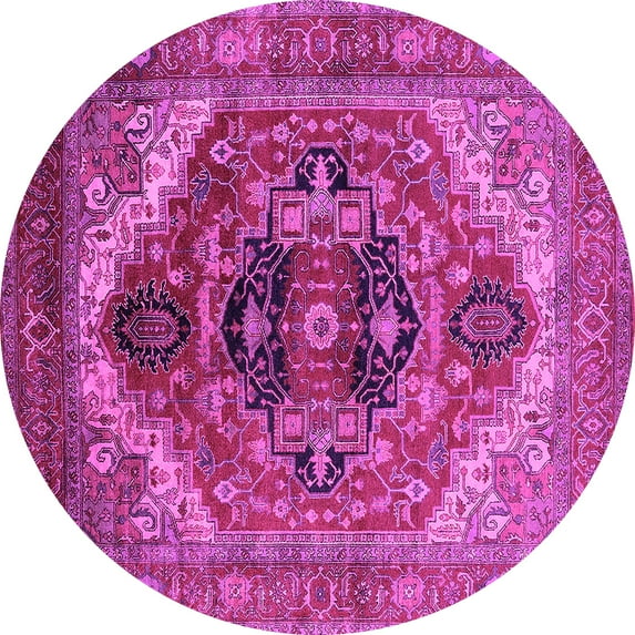 Ahgly Company Indoor Round Persian Pink Traditional Area Rugs, 4' Round