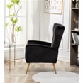 thumbnail image 2 of Silla de acento de terciopelo con patas de metal, sillón tapizado moderno, silla lateral de espalda para salón dormitorio pequeños espacios, 2 of 5