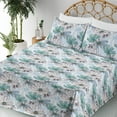 thumbnail image 3 of Ambesonne Flowers Vintage Fitted & Flat Sheet with Sham 3 Pcs Set, Sketchy Floral Boho, Twin, Turquoise Ceil Blue White, 3 of 5