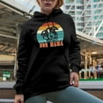 thumbnail image 2 of Retro Dog Mama, Mom of a Puppy, Black Hooded Sweatshirt or Hoodie, Large, 2 of 5