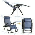 thumbnail image 3 of Gymax Folding Zero Gravity Lounge Chair Recliner w/ Cup Holder Tray Pillow Blue, 3 of 7