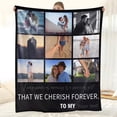 thumbnail image 4 of Personalised Blanket 76x100cm,Custom Blanket with Words Picture Collage Customized Blankets,Birthday Xmas Souvenir Gifts Personalized Throw for Father, Mom, Kids, Dogs, Friends or Lover, 4 of 6