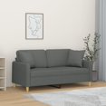 thumbnail image 1 of vidaXL 2-Seater Sofa with Throw Pillows Dark Grey 140 cm Fabric, 1 of 5