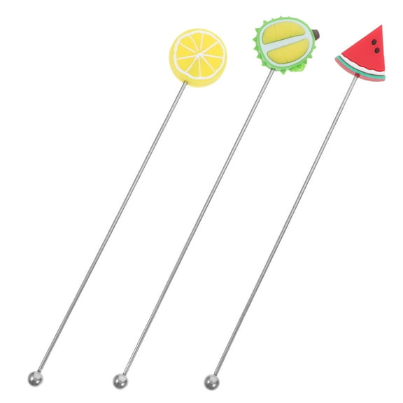 SASABAXI Silicone Cocktail Mixing Rod Assorted Color 3Pcs 7.78X1.14X0.31in