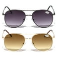 thumbnail image 2 of 2 Pairs Classic Tear Drop Metal Reading Sunglasses - UV Protection Tinted Reader - NOT bifocal. +1.00, 2 of 3
