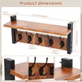 thumbnail image 2 of FYJUCPA Wall Hooks with Shelf and 5 Metal Hooks, Wood Coat Rack with Shelf Wall Mounted Entryway, Hanging Shelves for Clothes Hats Towel Purse Robes Bathroom and Bedroom, 2 of 11