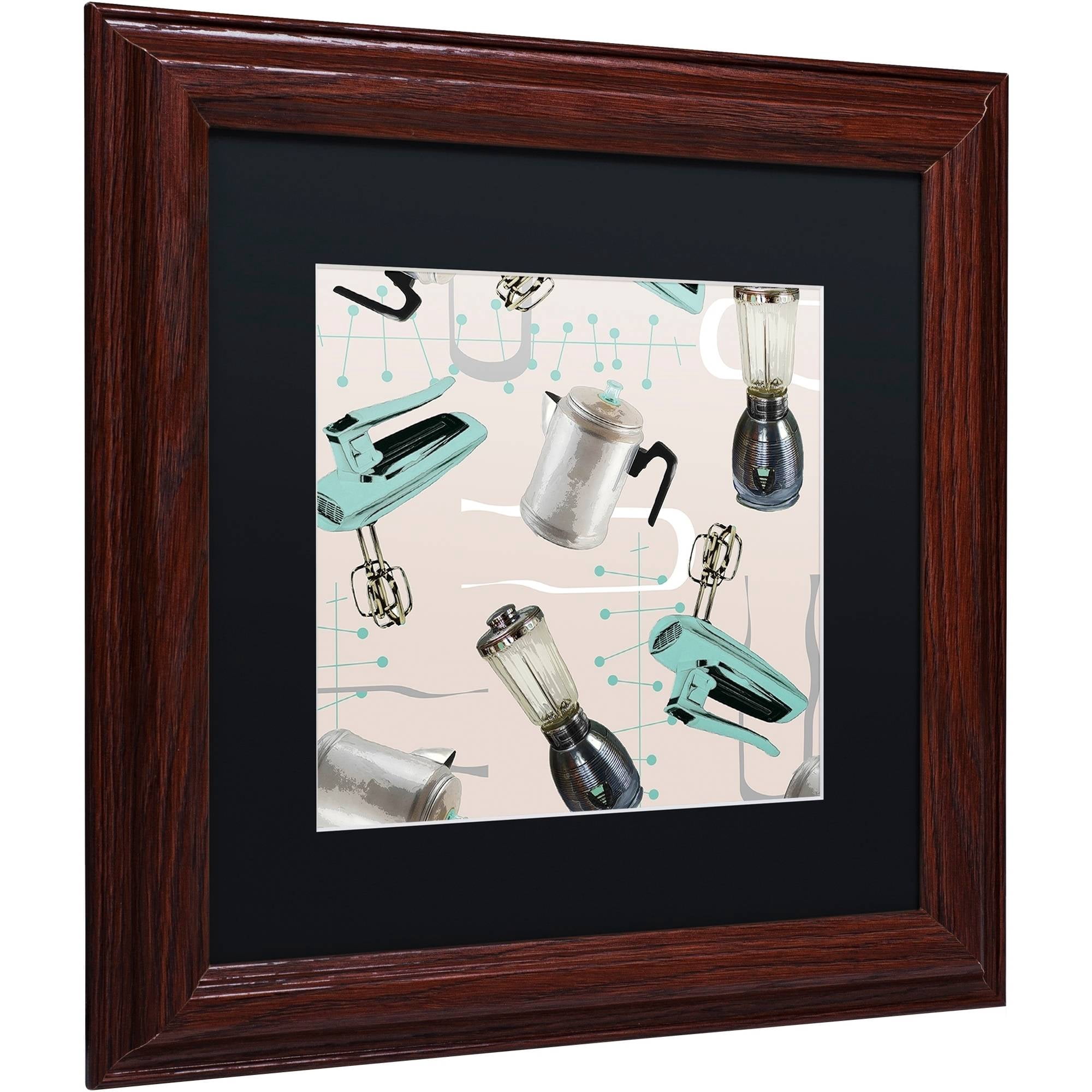 Trademark Fine Art "Fifties Patterns I" Canvas Art by Color Bakery Black Matte, Wood Frame