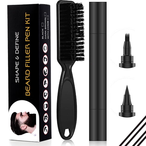 Lápiz de peluquero de doble cabeza para barba, herramienta para colorear para hombres (juego negro) Ygjytge Cuidado Belleza