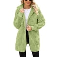 thumbnail image 1 of Plush Jacket Womens Light Jacket, Basic Solid Color Long Sleeve Coat with Side Pockets, Essential Layering Piece for Unpredictable Weather and Travel PackingGreen2XL, 1 of 4