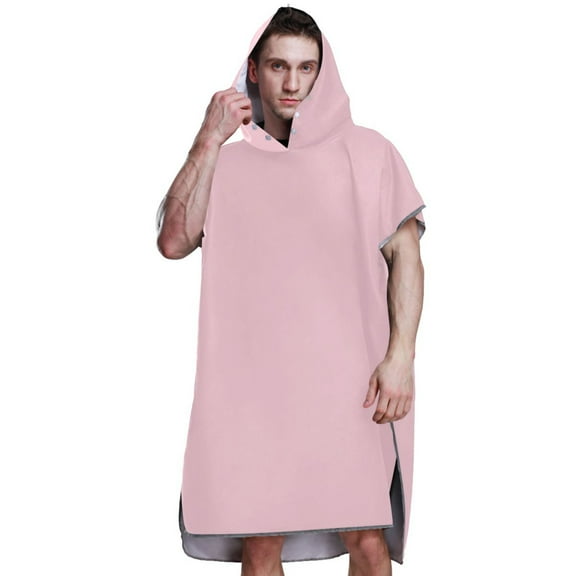 Hooded Beach Towel Adult Bath Poncho Towels Soft Absorbent Quick Dry for Surf Swim Pool Men Women Teens Soft Pink