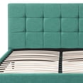 thumbnail image 5 of Queen Blue Modern Upholstered Square Stitched Platform Bed, 5 of 5