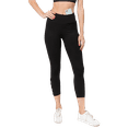 thumbnail image 2 of Women's Women's Crisscross Mesh Ankle Capri Activewear Leggings - Black, S, 2 of 4
