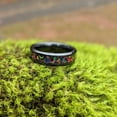 thumbnail image 3 of Wedding Ring Women 5mm Black & Rainbow Opal Inlay Tungsten Band., 3 of 7