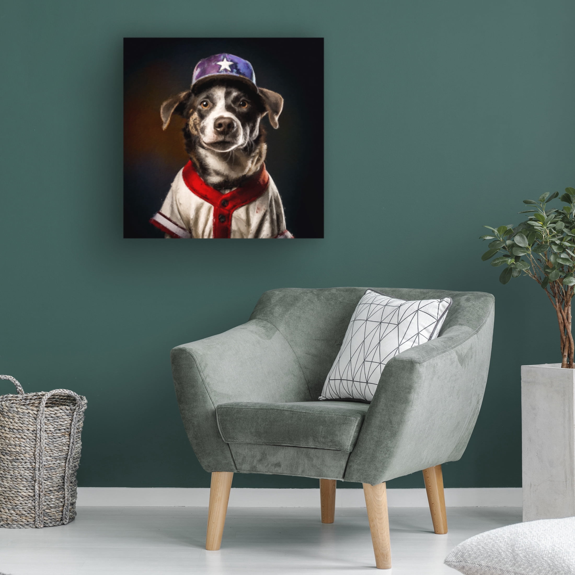 Canvas Wall Art - Sean Parnell 'Baseball 1' Wall Art for Living Room, Bedroom, or Office Décor by Trademark Fine Art - 35 x 35 Inches