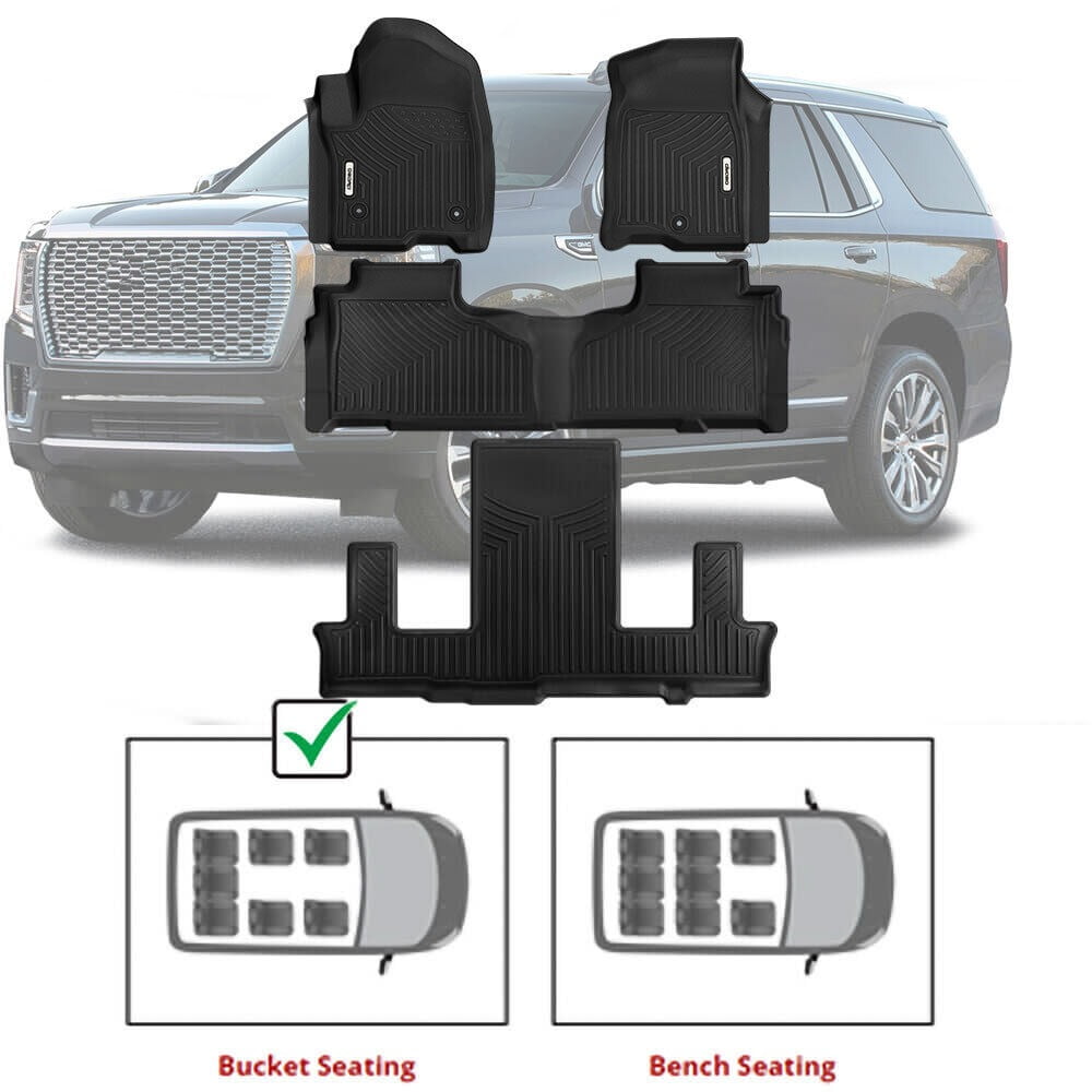 RVNI Floor Mats Liners for 2021-2023 Chevrolet Tahoe/GMC Yukon/Cadillac Escalade TPE