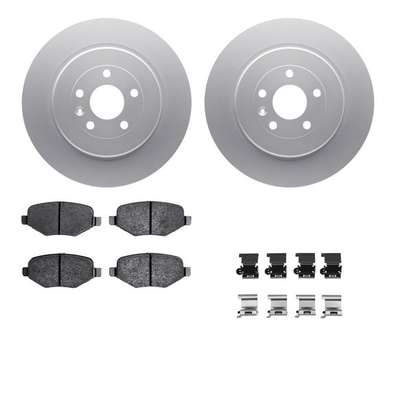Dynamic Friction Company Rear Geospec Brake Rotors with 5000 Advanced Brake Pads includes Hardware 4512-99213