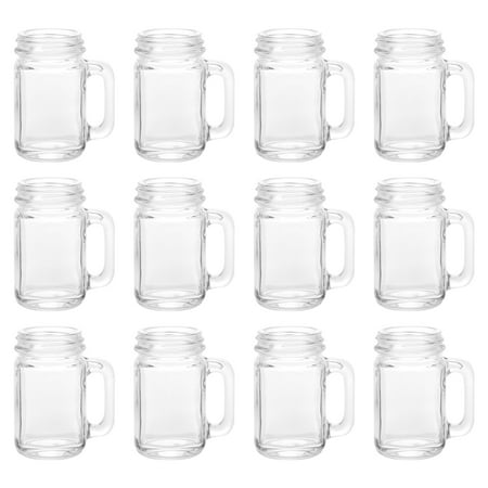 Uxcell Mason Jar Shot Glasses with Handles, 1Pack 40ml/1.5 OZ Reusable Mini Mason Shooter Glass