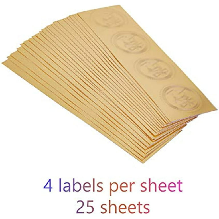 100pcs Golden Self Adhesive Embossed Seals Gold Stickers Medal