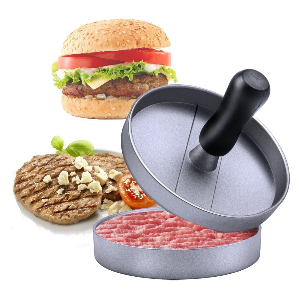 Aluminum Alloy Hamburger Press Stuffed Burger Meat Grill Burger Maker Mold ^F 