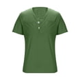thumbnail image 3 of Purcolt Men's Cotton Linen Golf Shirts Summer Casual Button V Neck Short Sleeve T Shirts Lightweight Moisture Wicking Slim Fit Beach Basic Tees Tops, 3 of 6