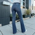 thumbnail image 4 of Wenini Fashion Women's Casual High Waist Denim pants Solid Color Button Up Pocket Jeans Comfortable Straight Leg Jeans, 4 of 6