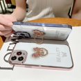 thumbnail image 2 of Compatible with iPhone 14 Plus with Kickstand Bling Diamond Glitter Butterfly Clear Back Soft TPU Case with Ring Holder Stand Shiny Sparkly Protective Phone Case for Women Girls Blue, 2 of 9