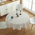 thumbnail image 3 of Nappe Ronde Lavable en Lin, Nappe Géométrique, Housse de Table, Décoration, 3 of 8