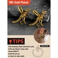 thumbnail image 5 of FaithHeart Dinosaur Hoop Earrings for Men Gold Plated Stainless Steel Gothic T-Rex Drop Dangle Earrings Punk Skull Bones Ear Jewelry Gift for Dad Grandpa Fathers Day, 5 of 11