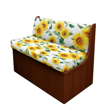 XYZCANDO Stretchy Sunflower Print 2-Piece RV Dinette Booth Seat Covers - Washable Scratch-Resistant Camper Furniture Protection