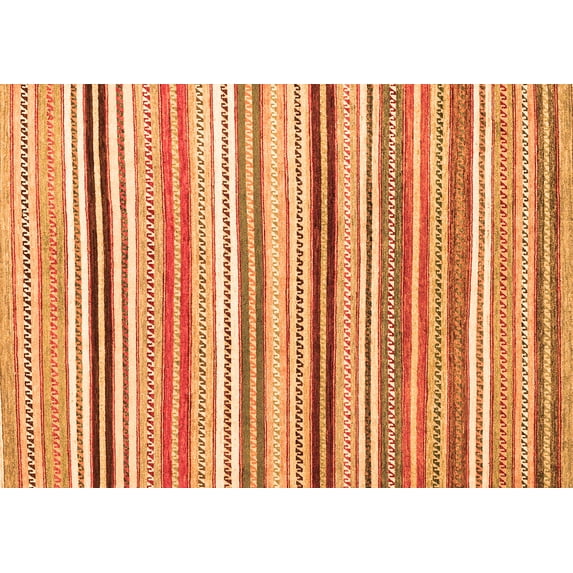Ahgly Company Indoor Rectangle Abstract Orange Modern Area Rugs, 8' x 10'