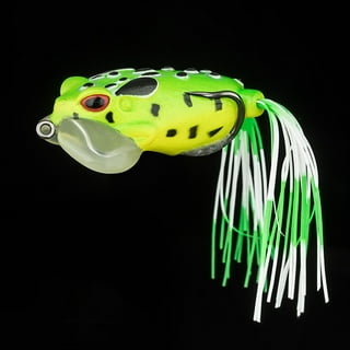Frog Fishing Lures Propeller Frog Bait 3D Eyes Realistic Body Pattern  Popping Frog Lures For Bass Fishing Weedless Hollow Body